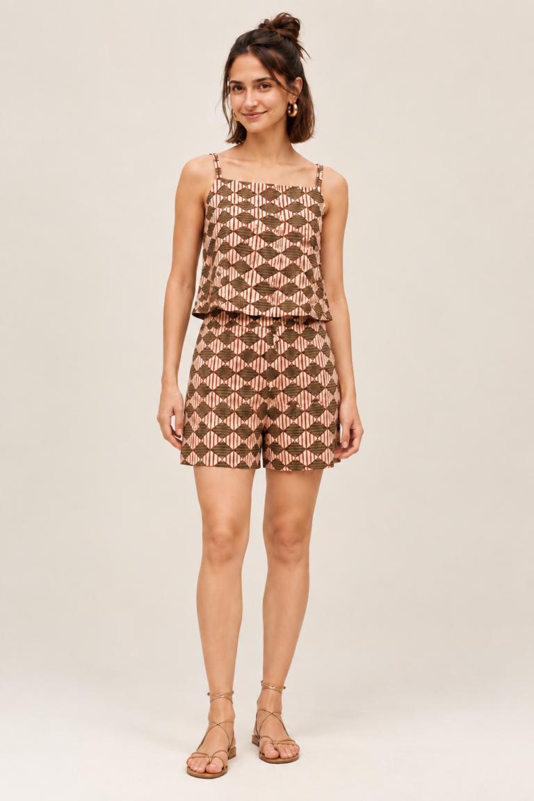 Dhara Rekha Hand Block Co-ord Set