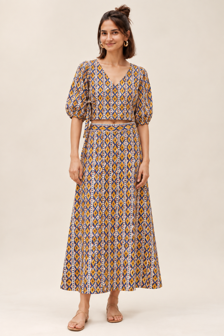 Neel Tara Hand Block Co-ord Set